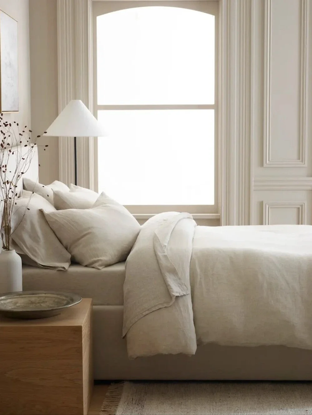 Quince 100% European Linen Duvet Cover Full/Queen Natural Chambray EUC